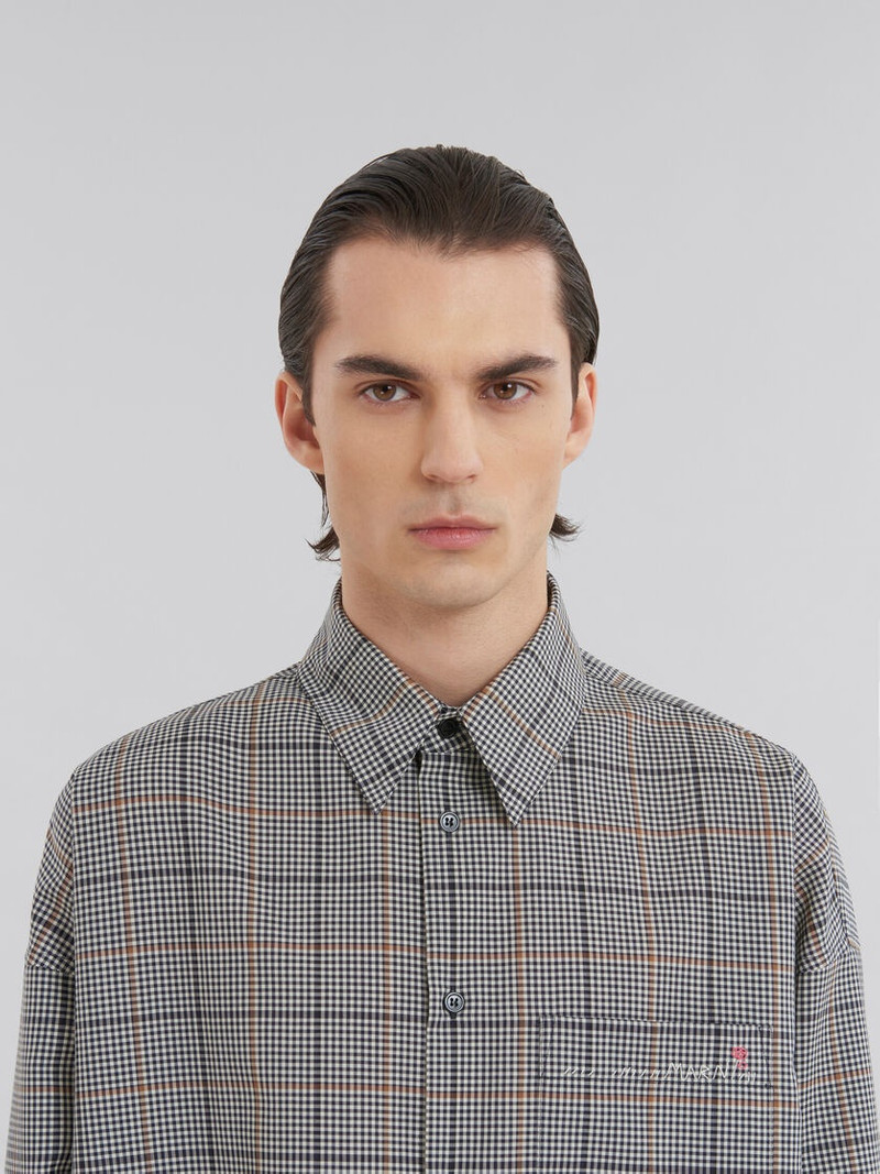 DEEP BLUE CHECKED TECH WOOL SHIRT 4