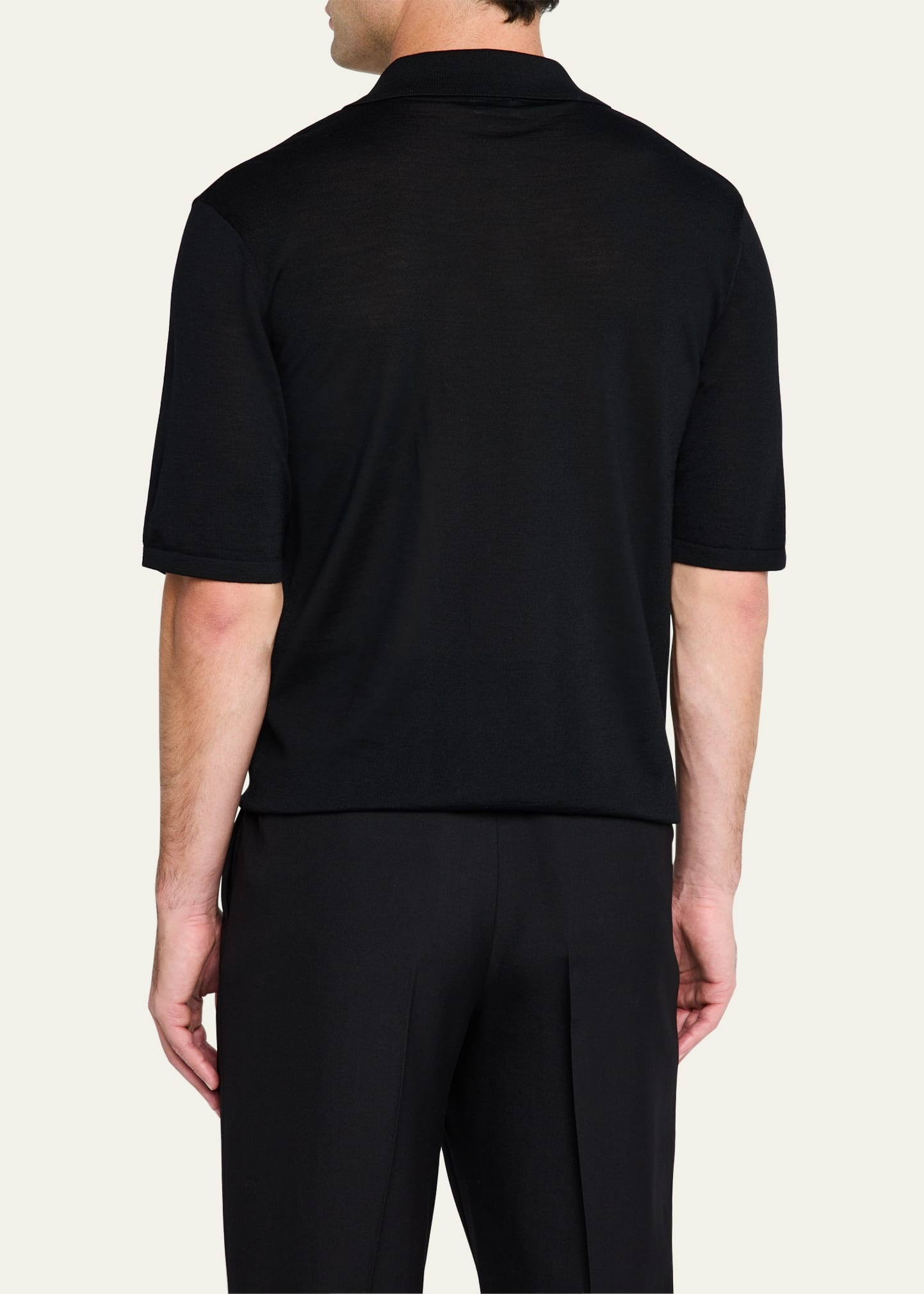 Men's Fine Gauge Wool Polo Shirt - 3