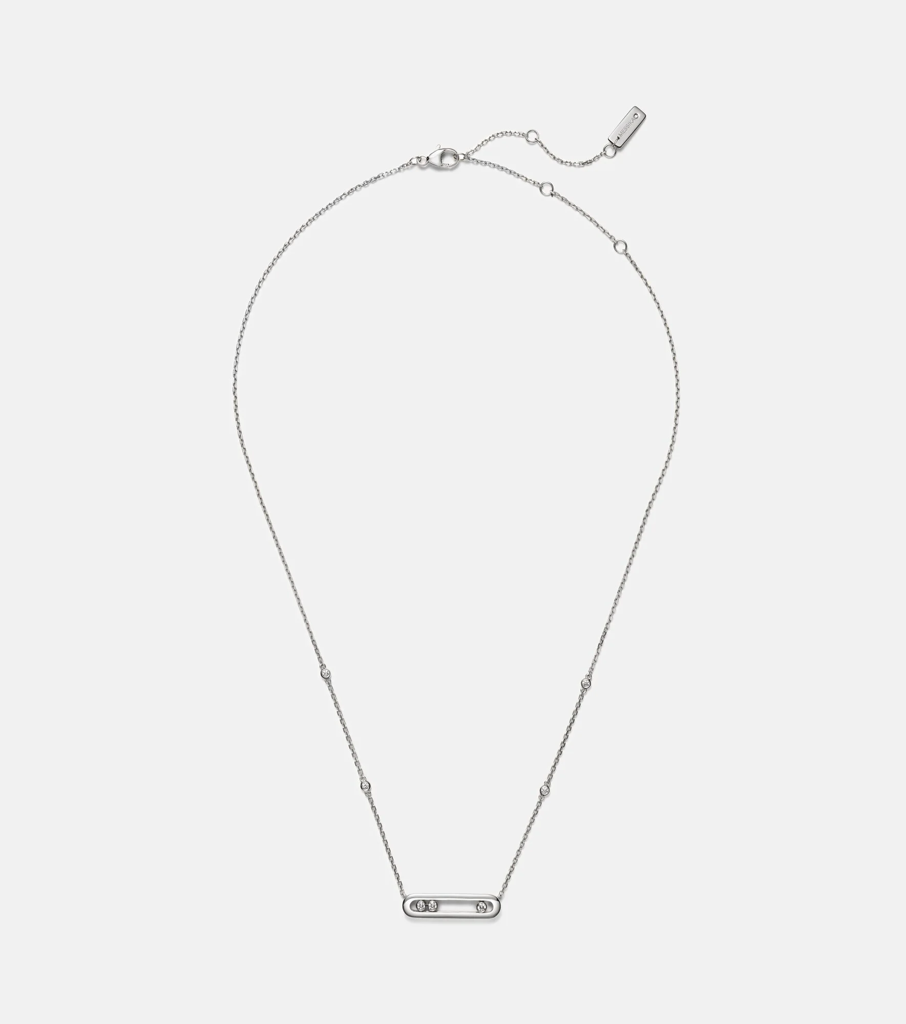 Baby Move 18kt white gold necklace with diamonds - 1