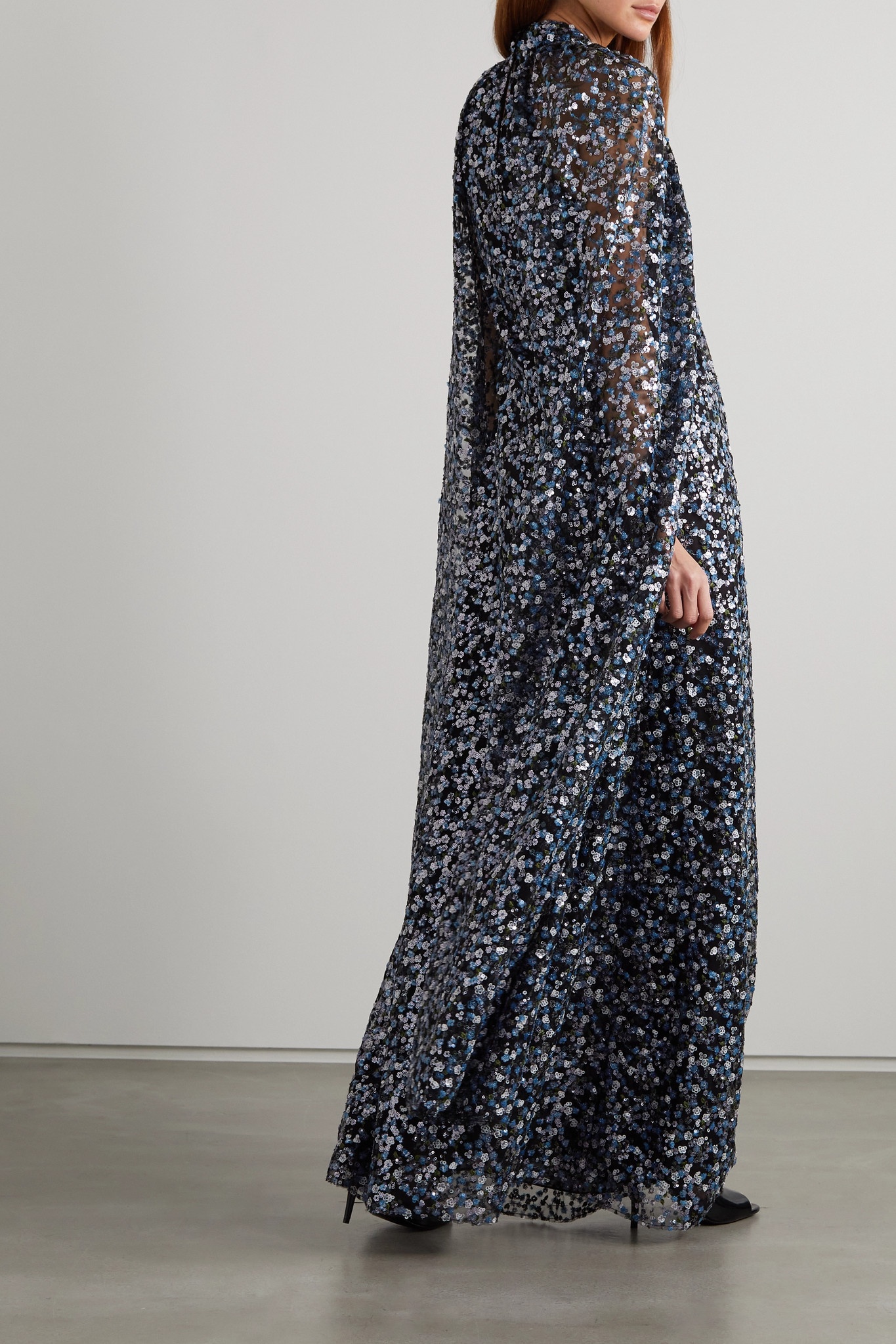 Embellished sequined tulle and chiffon gown - 4