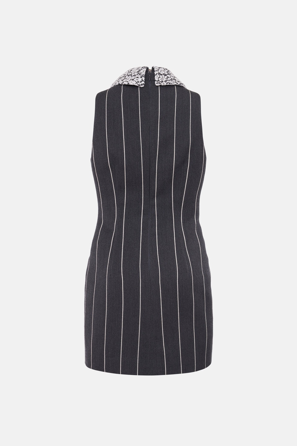 LIGHT WOOL PINSTRIPE SLEEVELESS MINI DRESS - 2