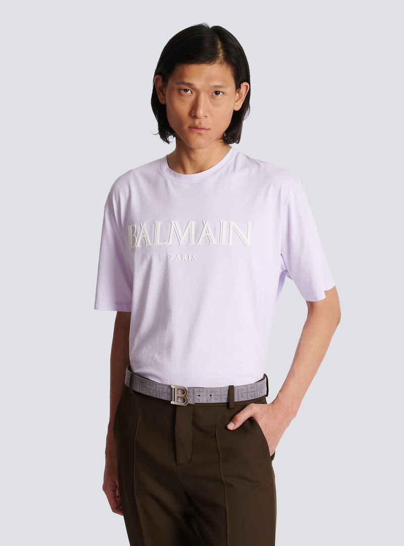 Balmain B-Belt in perforated monogrammed leather outlook