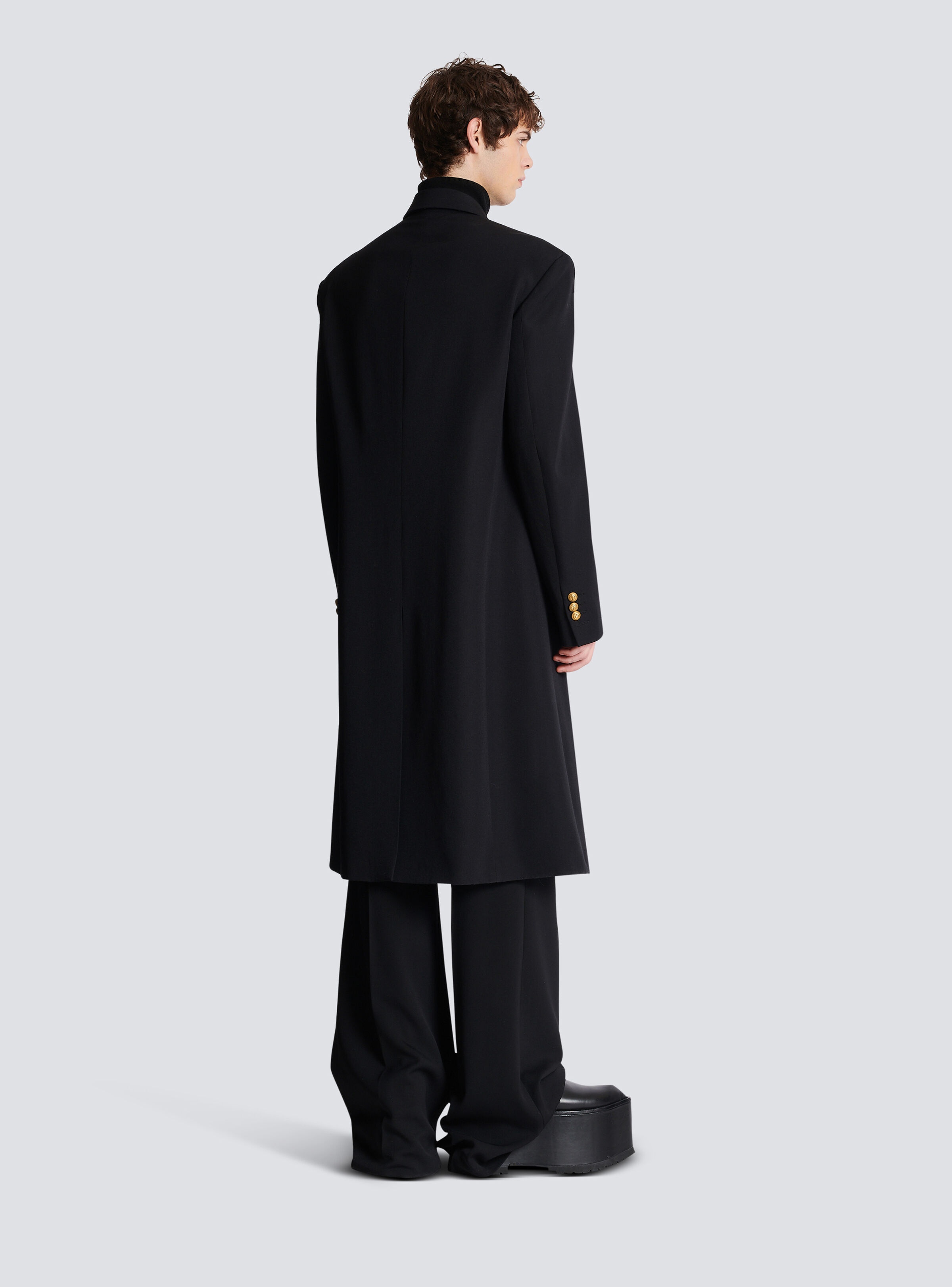 Long military-style coat - 4