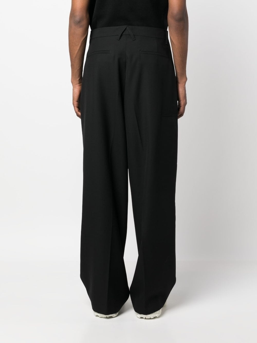 wide-leg wool suit trousers - 4