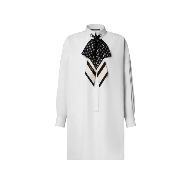 Monogram Scarf Shirt Dress 1