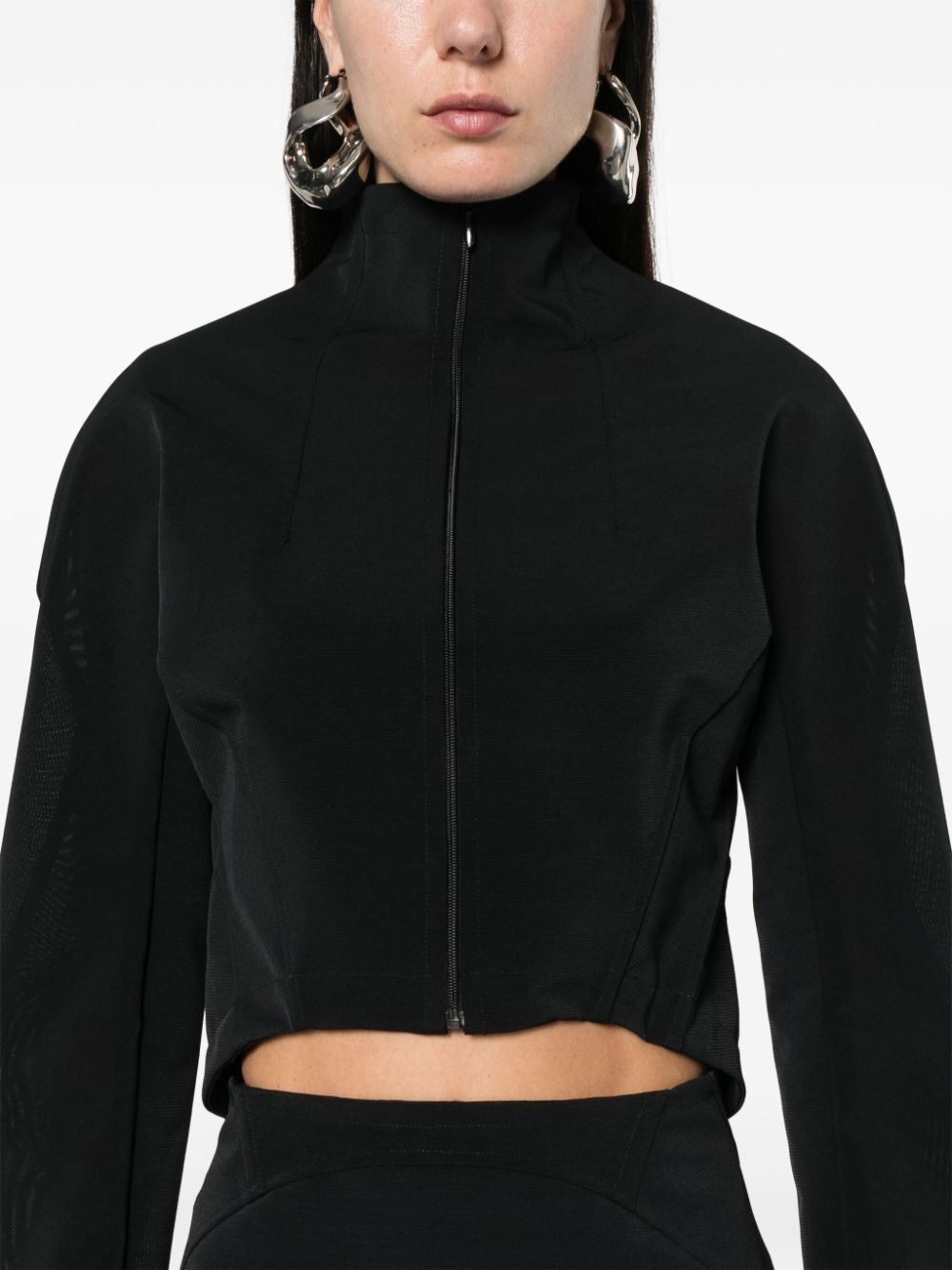 panelled mesh cropped jacket - 5