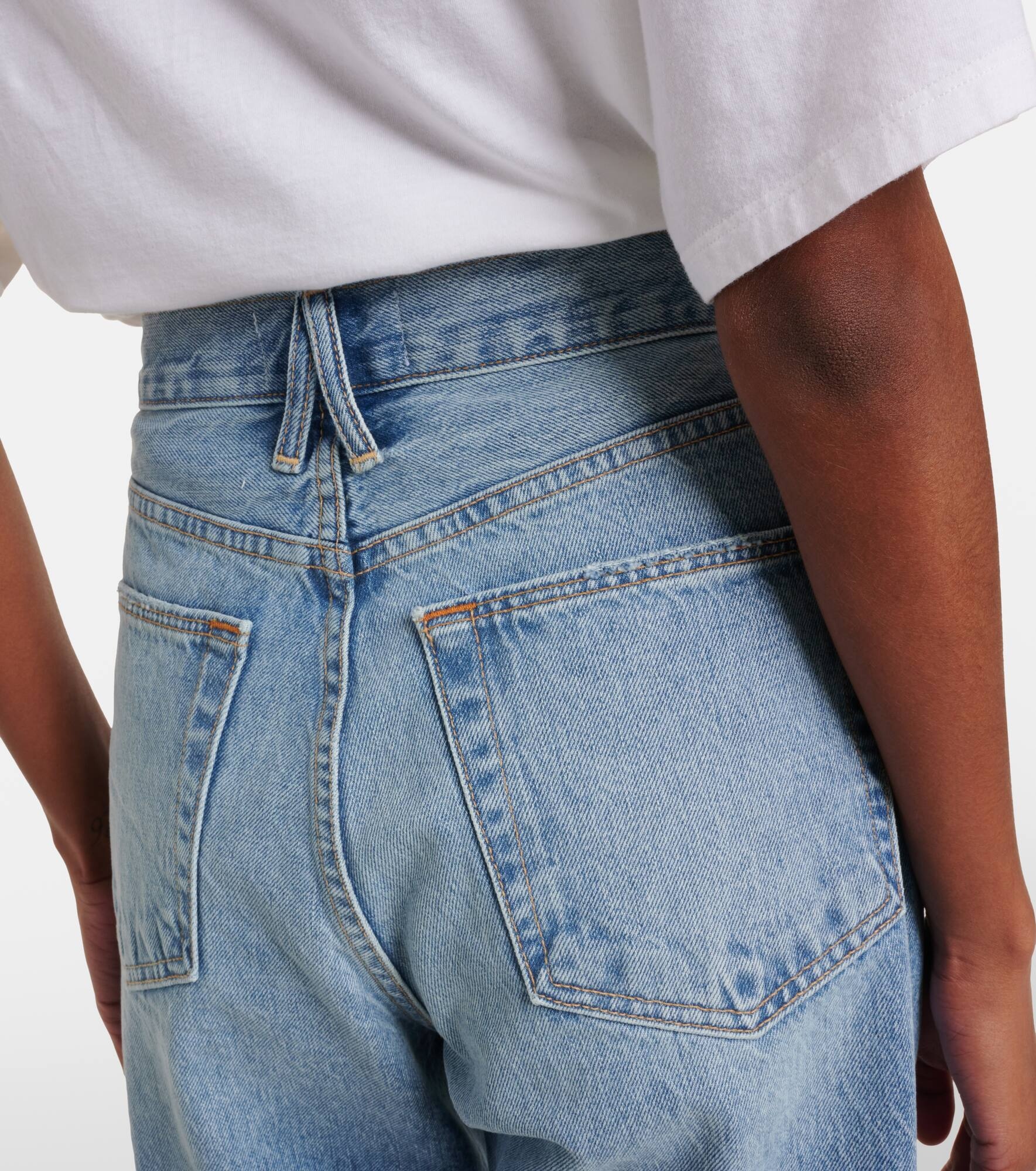High-rise denim Bermuda shorts - 5