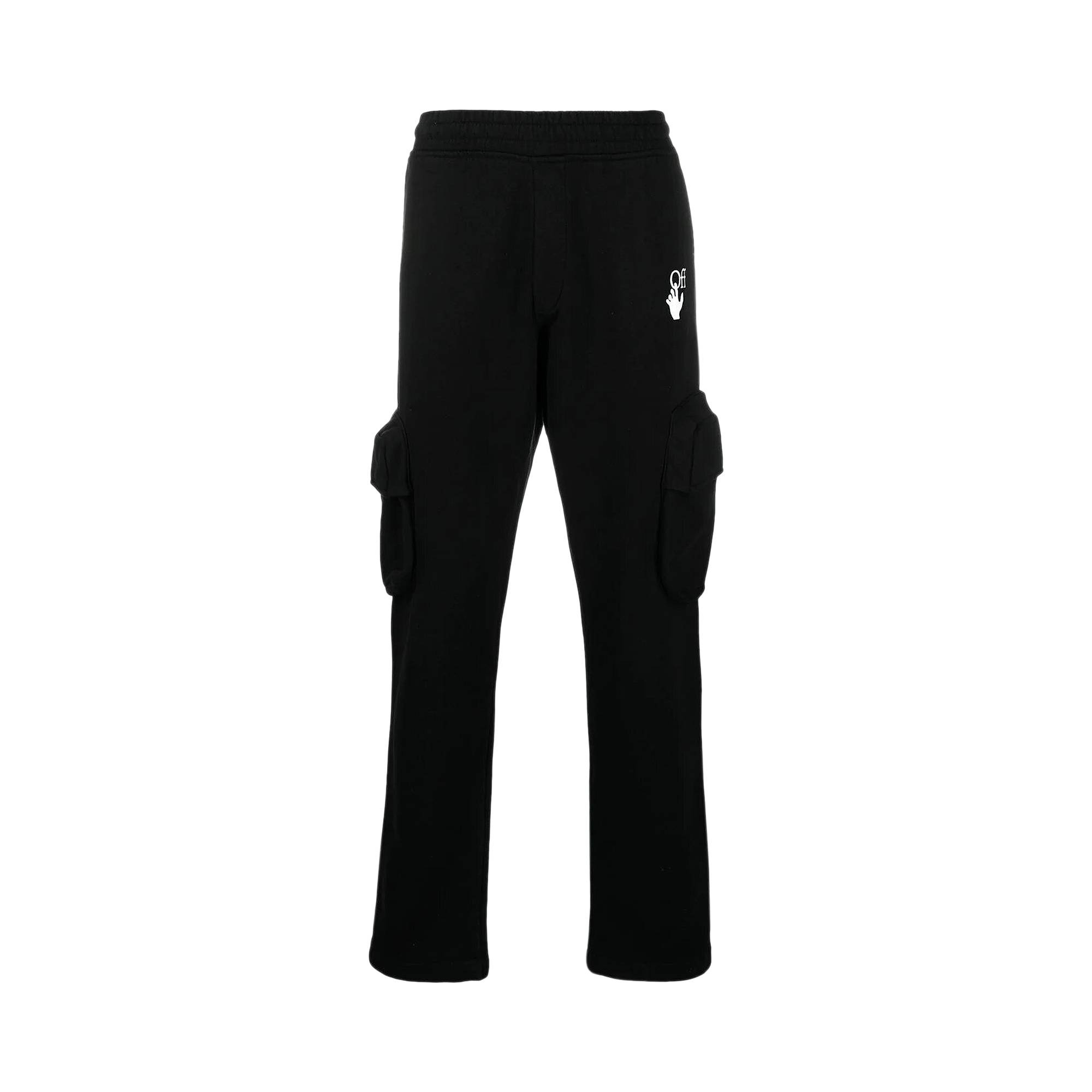 Off-White Marker Cargo Sweatpant 'Black/Fuchsia' - 1