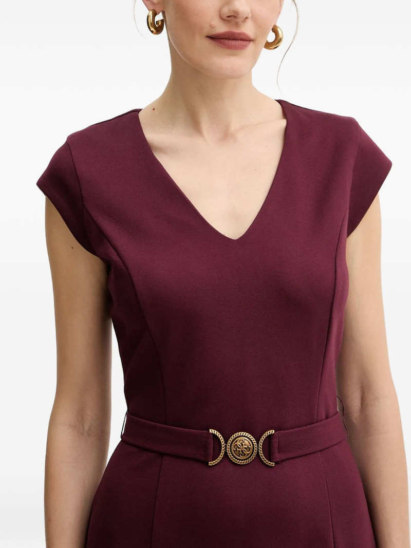 V-neck belted mini dress 4
