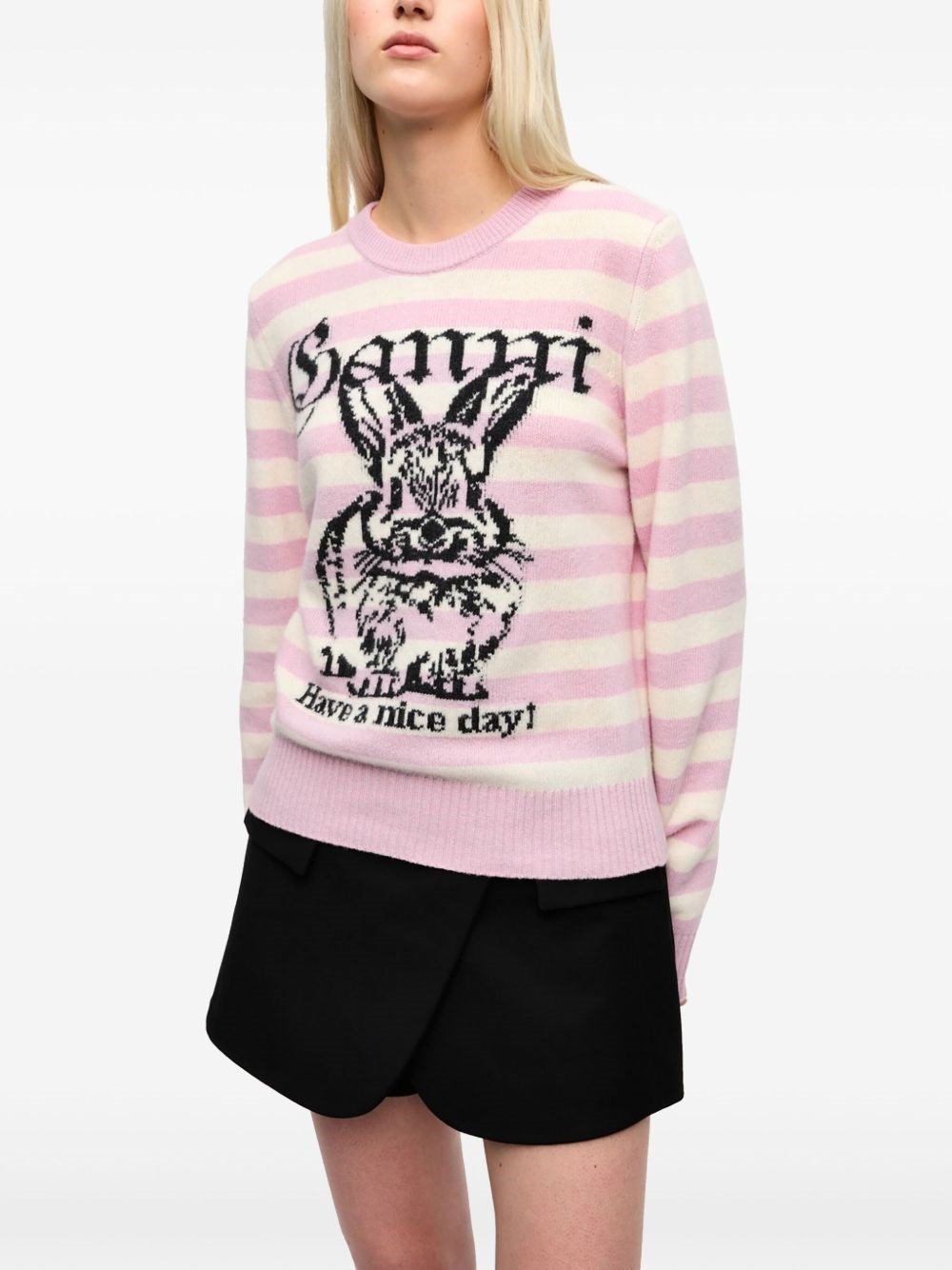 Bunny wool crewneck jumper - 5