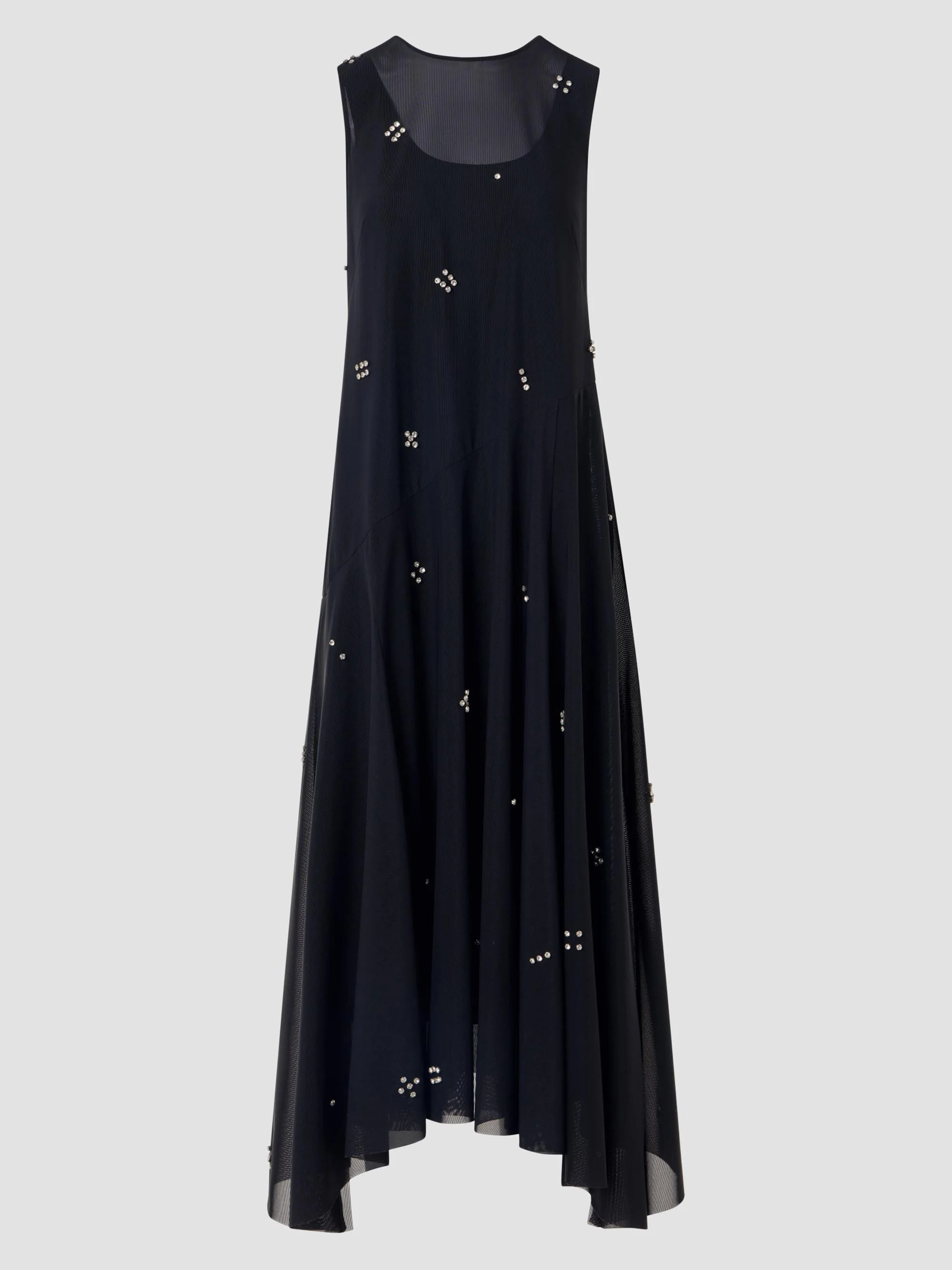 Women's Diamond Dice Dot Midi Dress - Black - 1