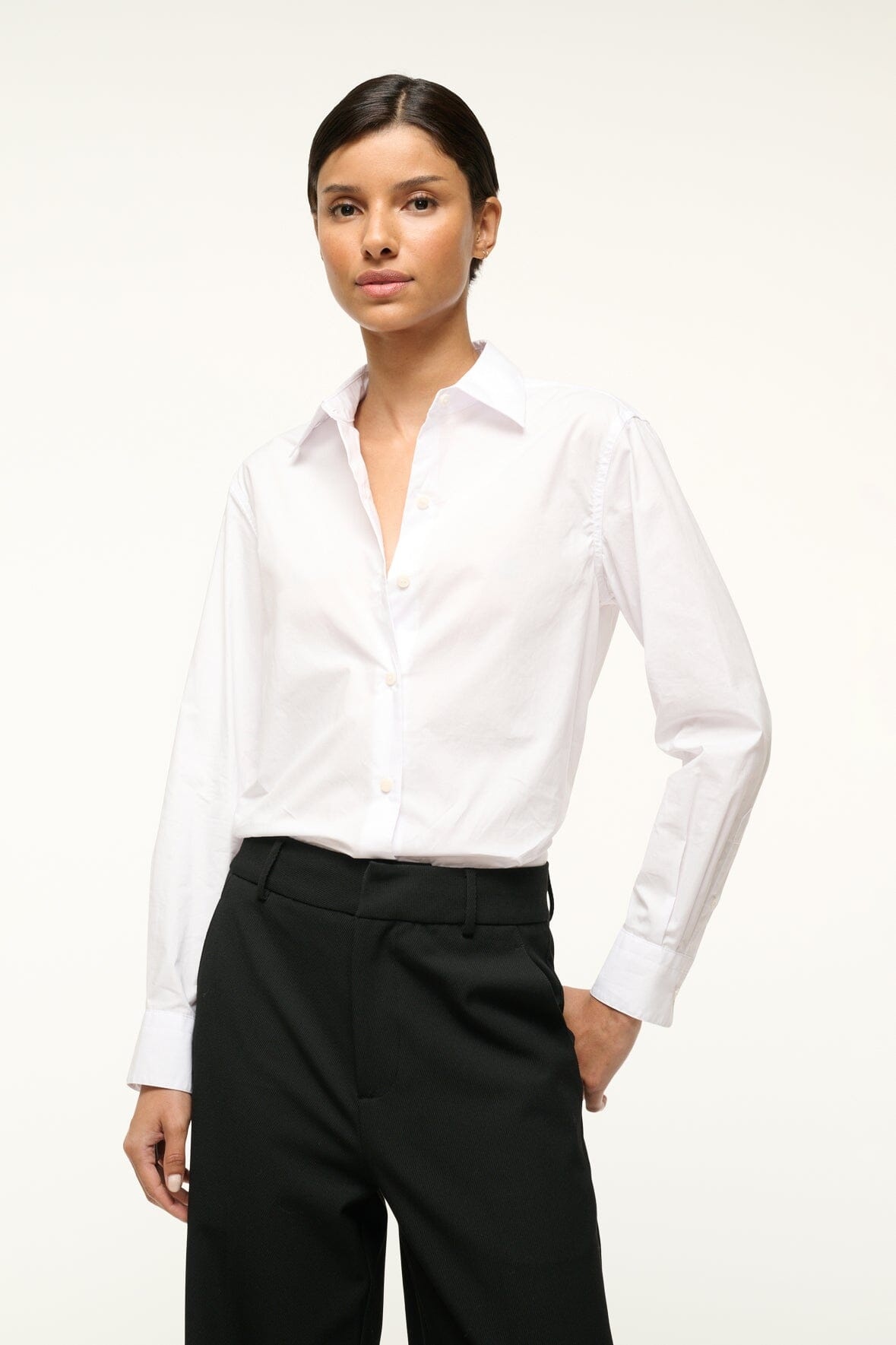 STAUD ROXBURY POPLIN SHIRT WHITE - 2