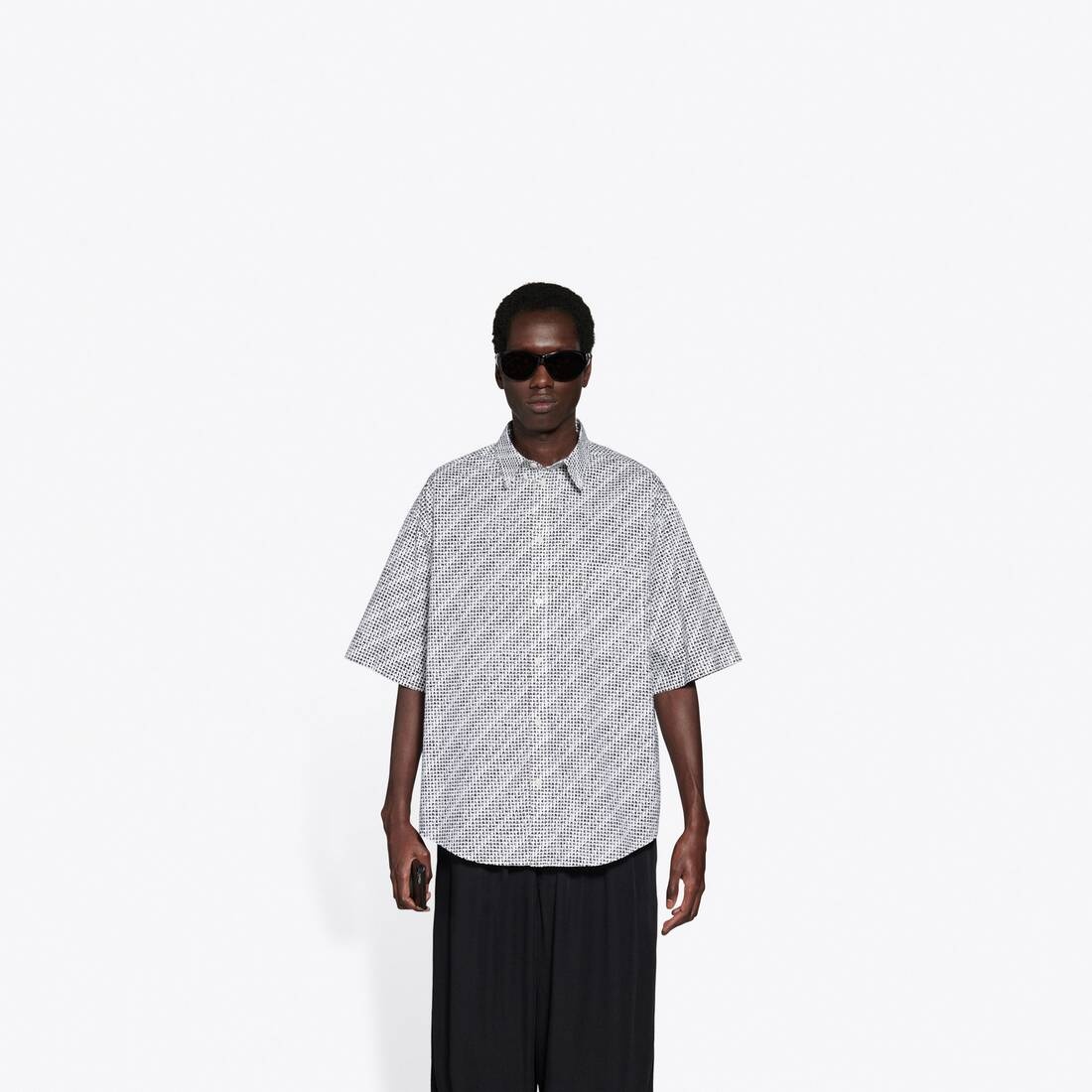 Men's Archive Letters Shirt in Black - 1