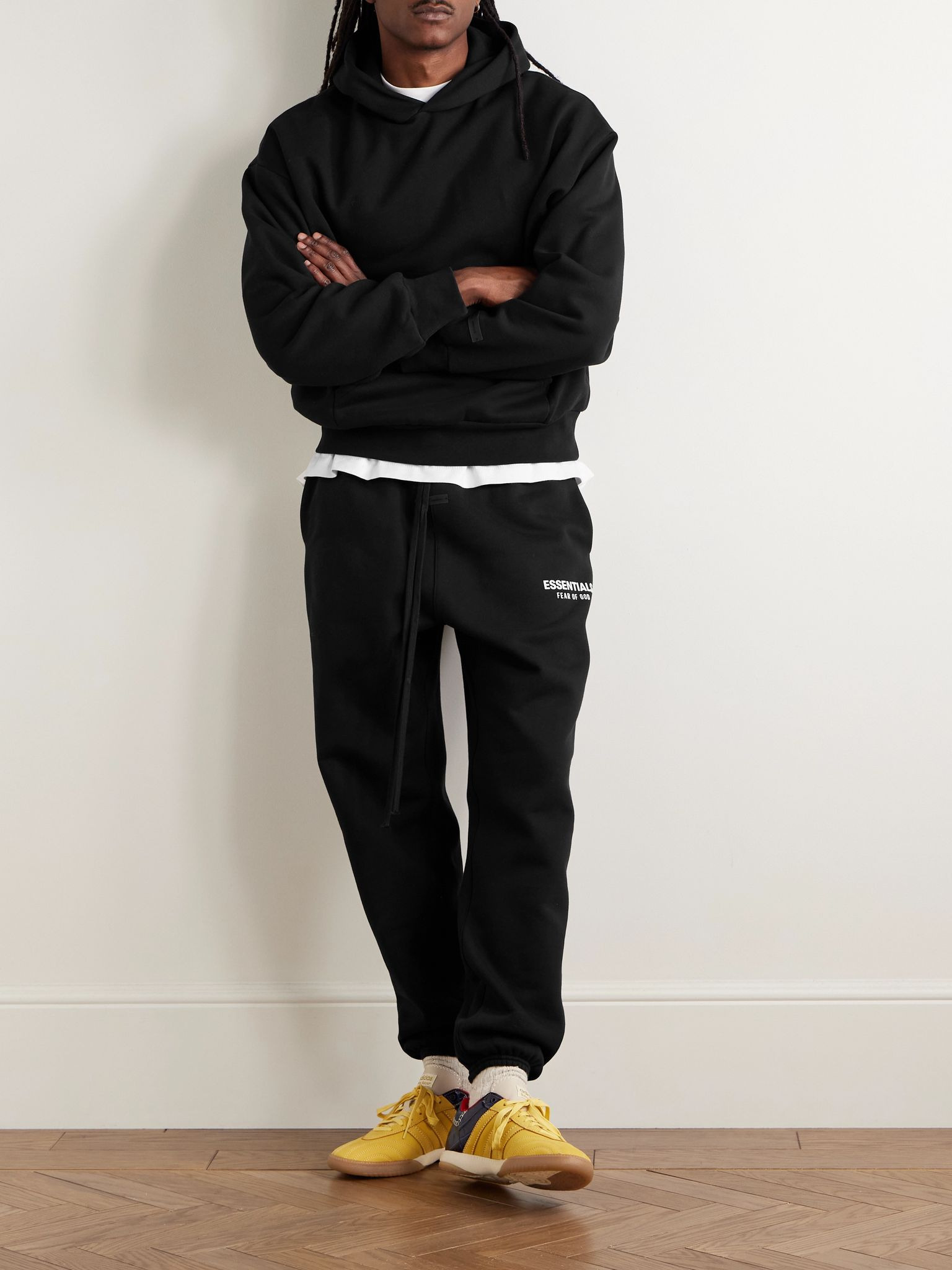 Logo-Appliquéd Cotton-Blend Jersey Hoodie Black - 2