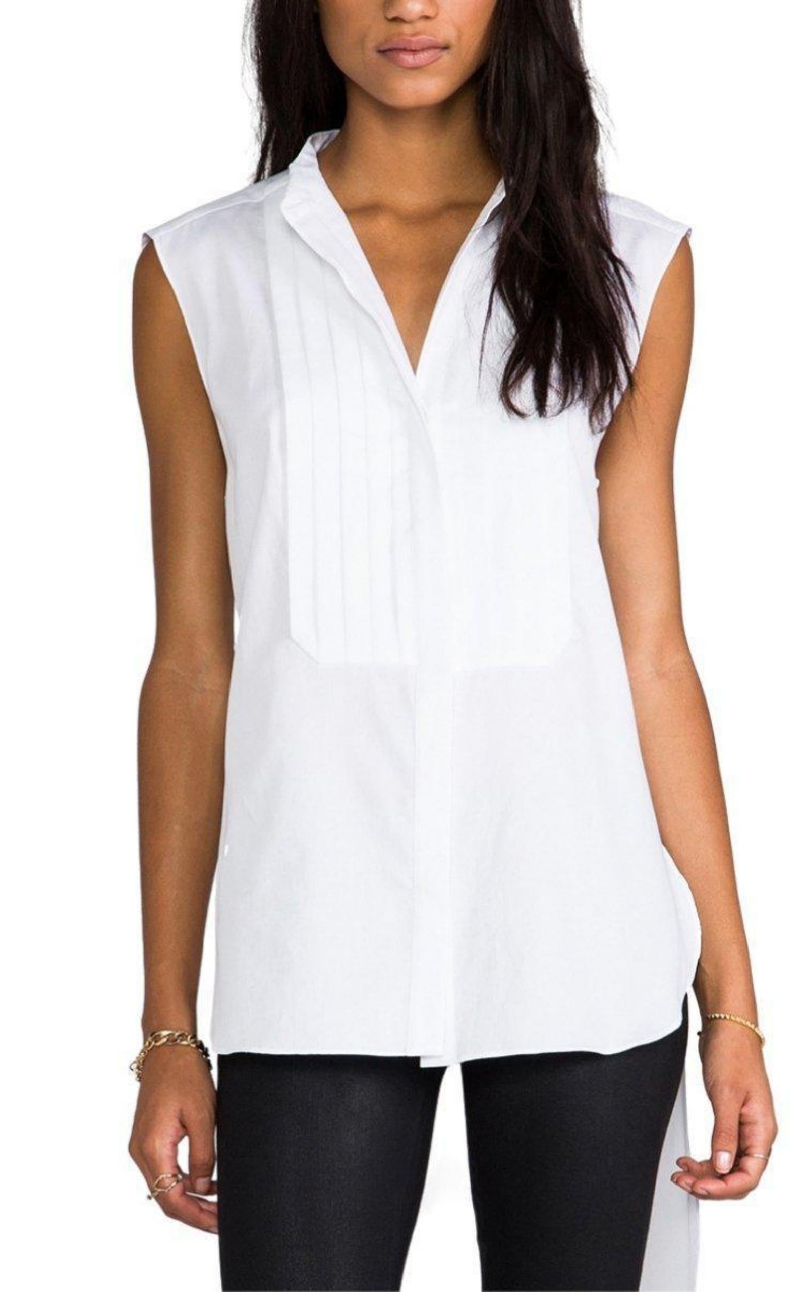 BCBGMAXAZRIA - White Silk Callista Top - 5