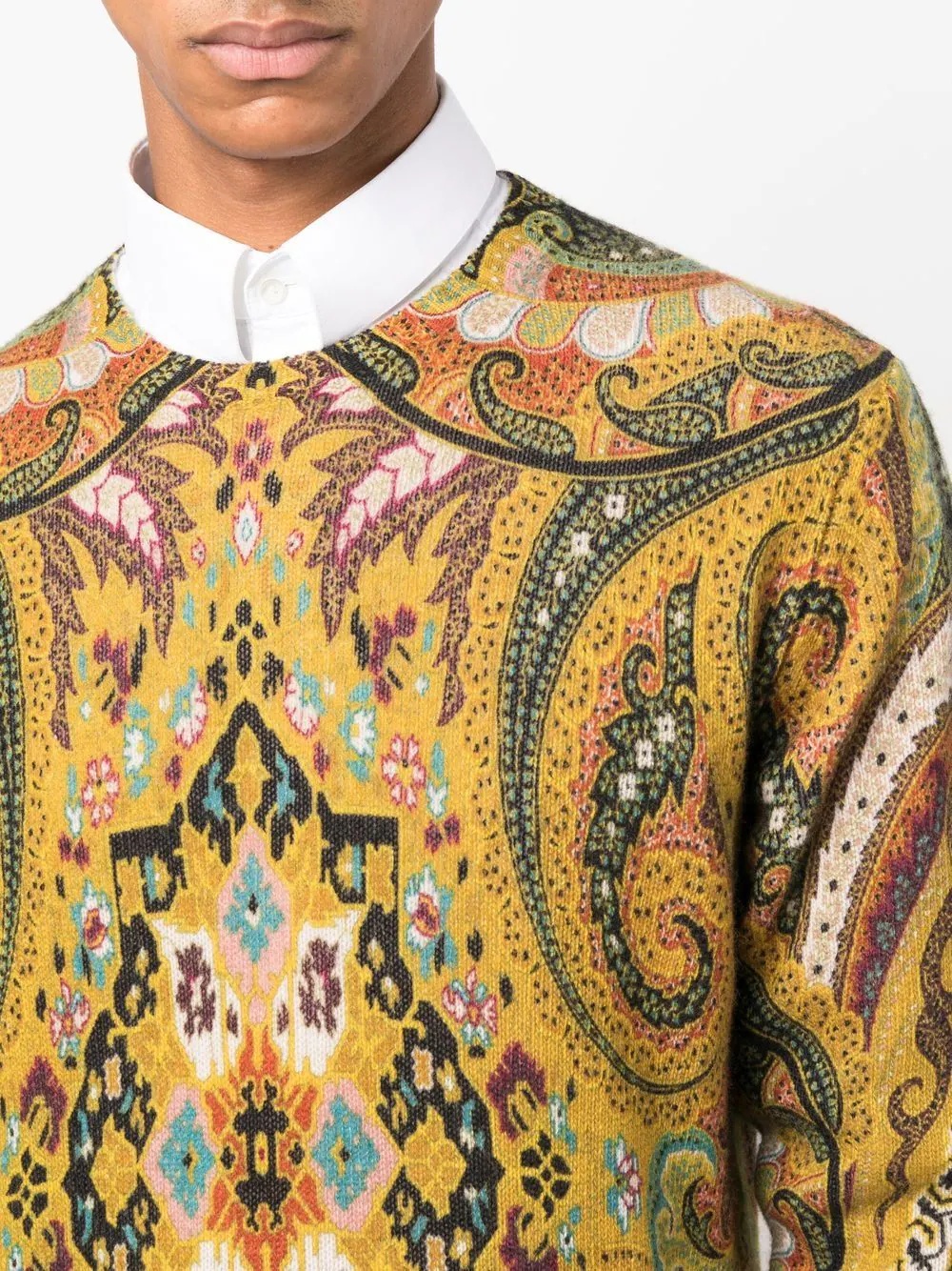 paisley-print wool jumper - 5