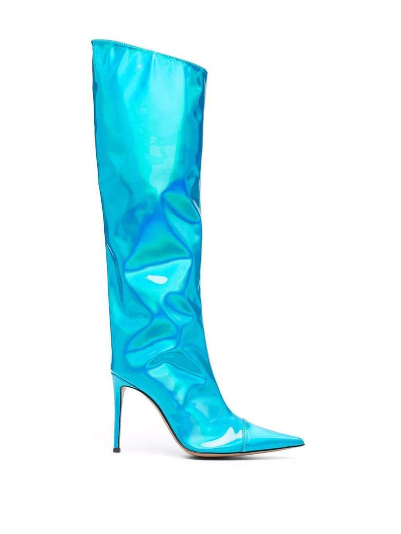 Metropolis Tall Metallic Boots Turquoise 1