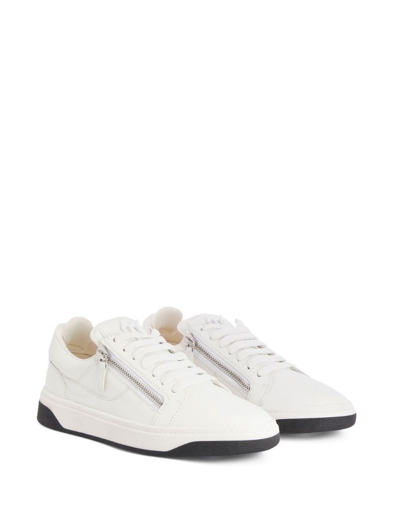 zip-details low-top sneakers - 2