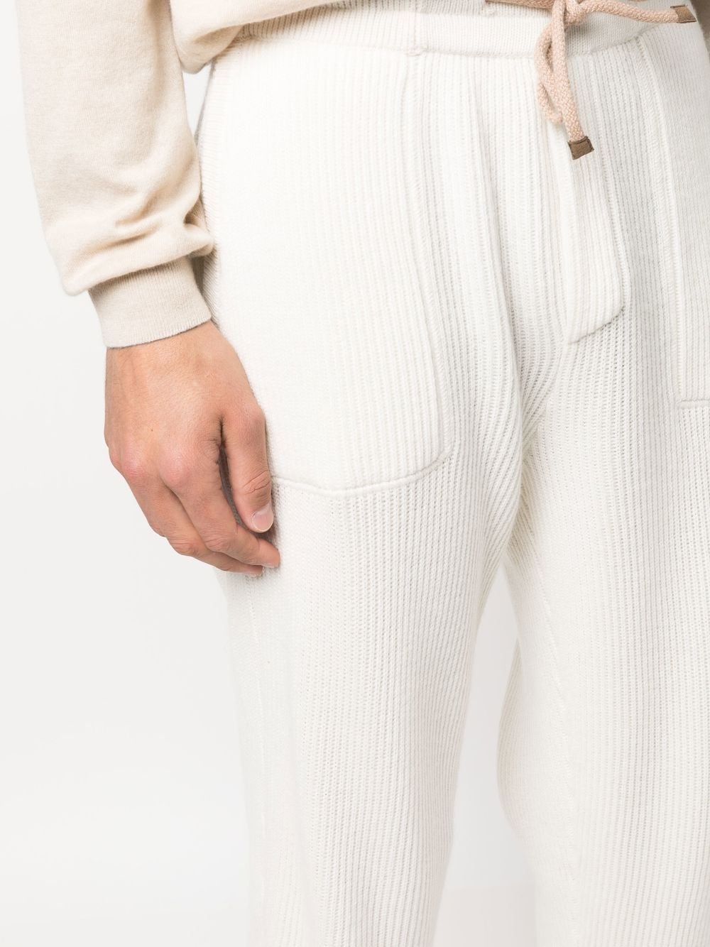 drawstring cashmere track pants - 5