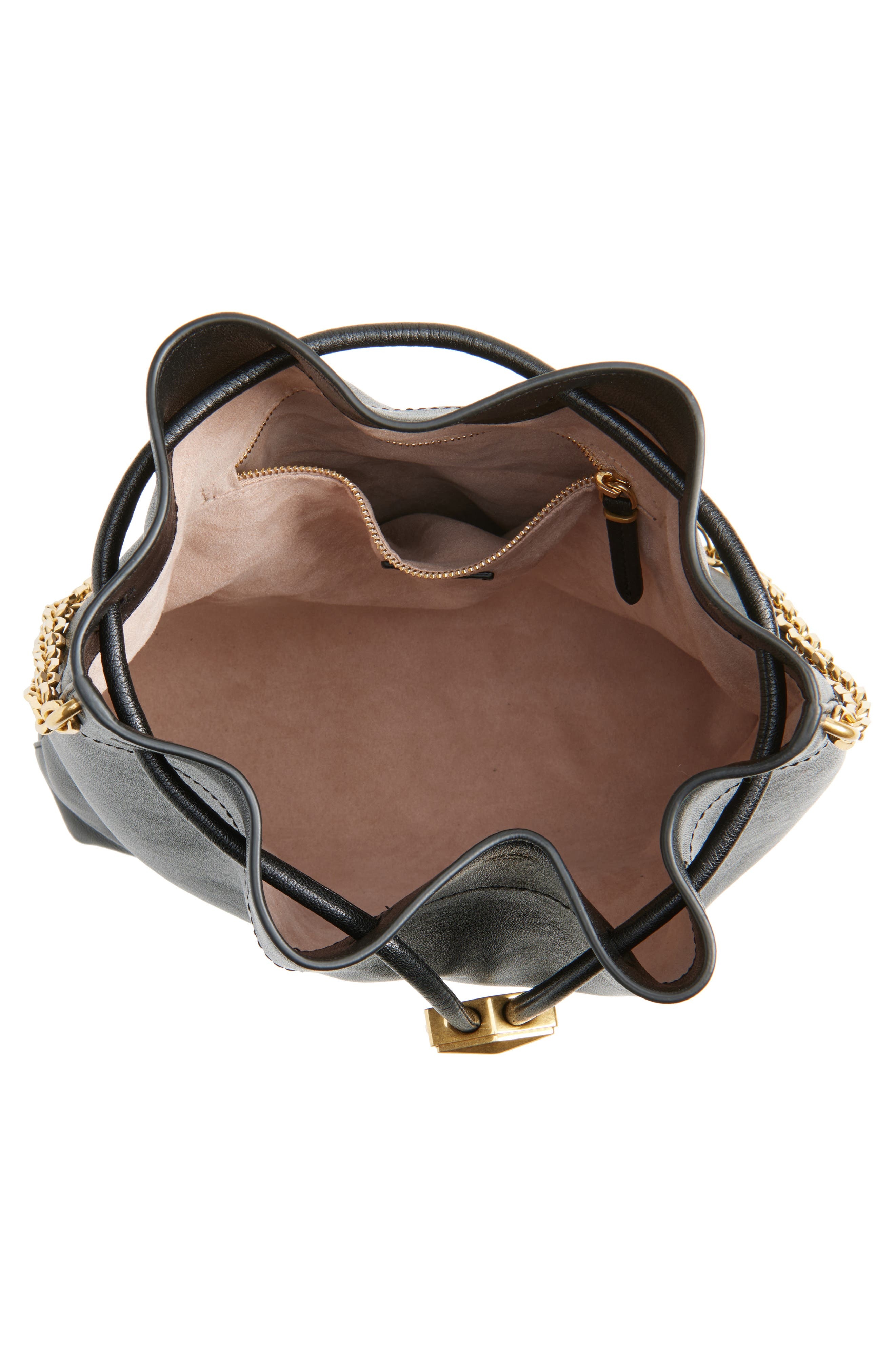 Jimmy Choo Cinch Leather Bucket Bag in Black/Gold at Nordstrom - 4