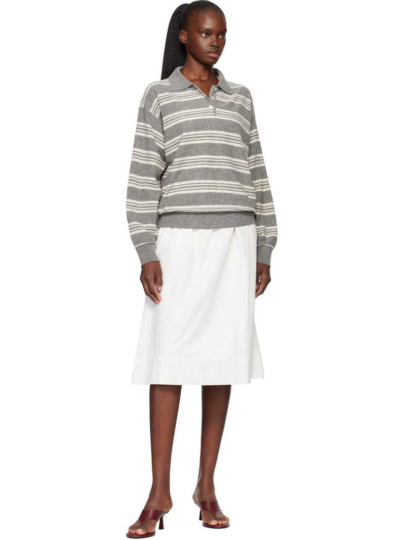 NOTHING WRITTEN Gray Kevin Stripe Pullover Polo outlook