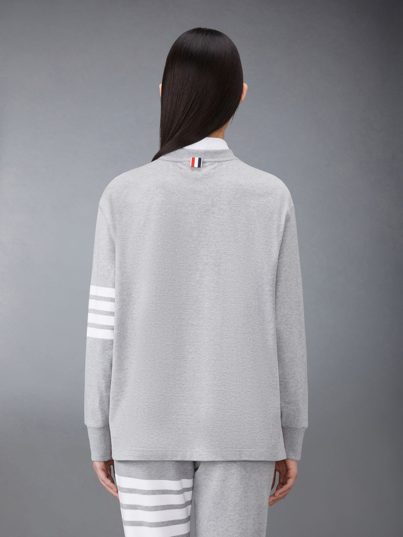 Thom Browne Light Grey Medium Weight Jersey Engineered 4-Bar Oversized Long-sleeved Tee outlook