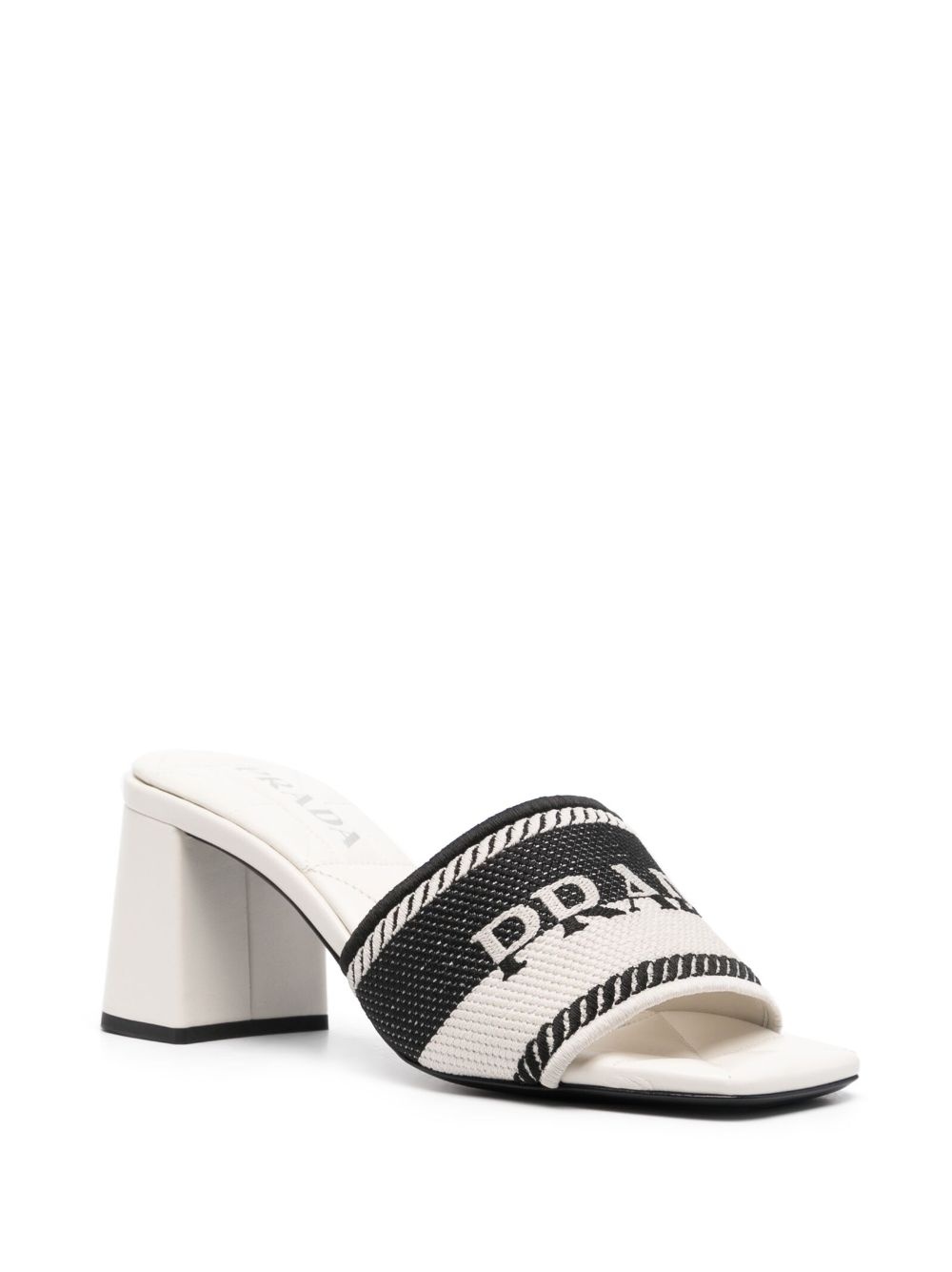 logo-embroidered mules - 2
