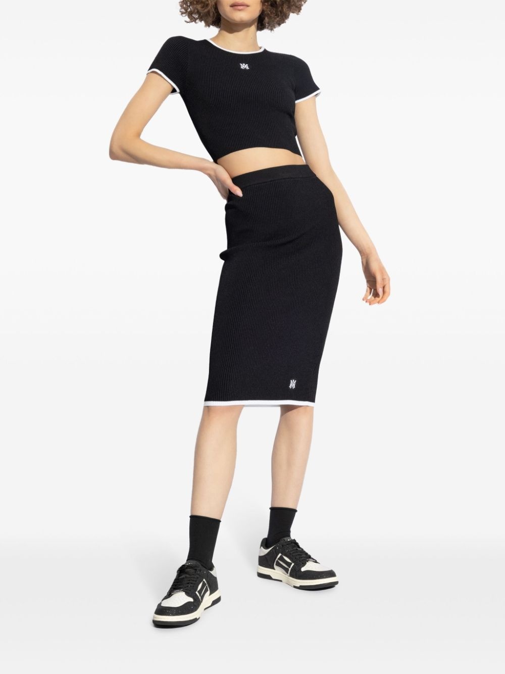 Ma logo-embroidered midi skirt - 2
