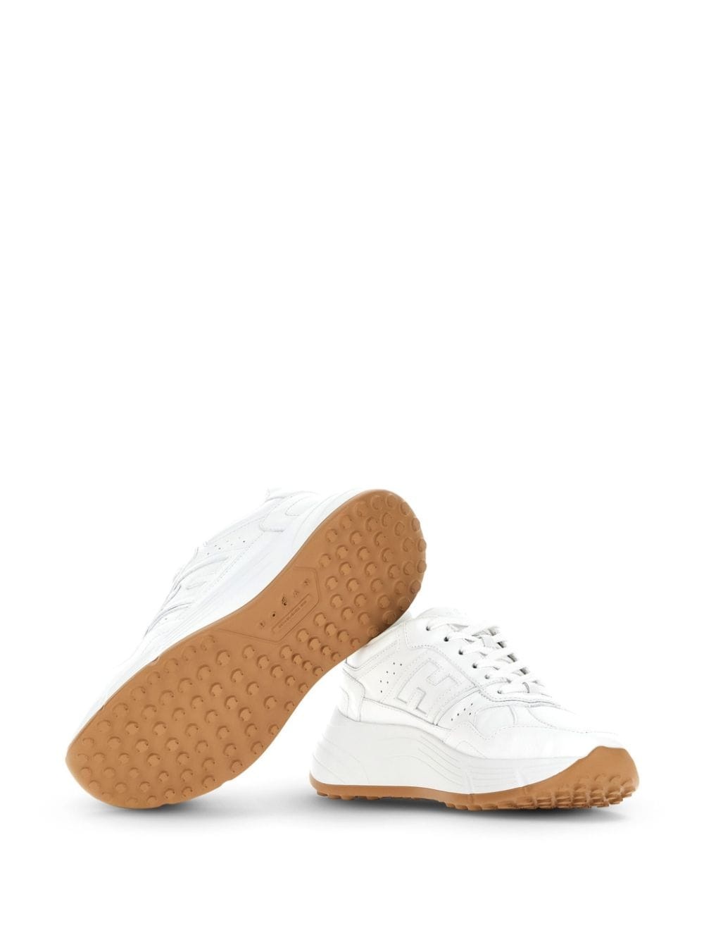 panelled leather sneakers - 5