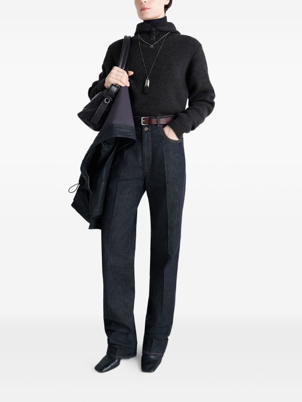 buttoned hooded sweater - 2