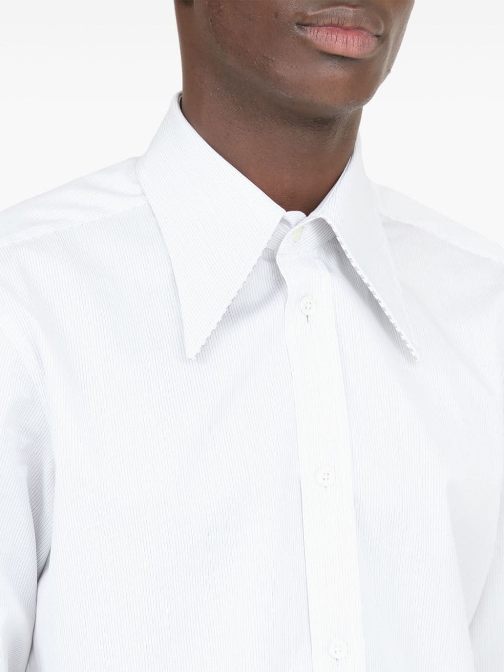 pinstripe cotton poplin shirt - 7