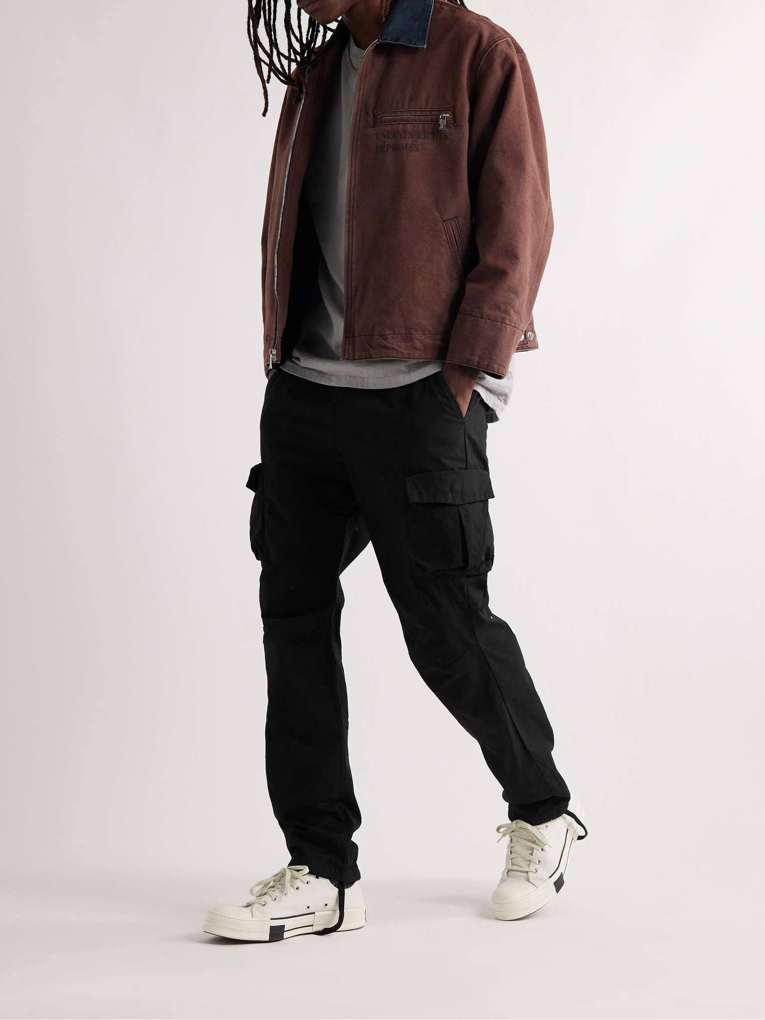 Straight-Leg Sateen Drawstring Cargo Trousers - 3