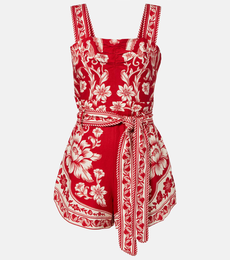 Guanacaste Red belted linen-blend romper 1