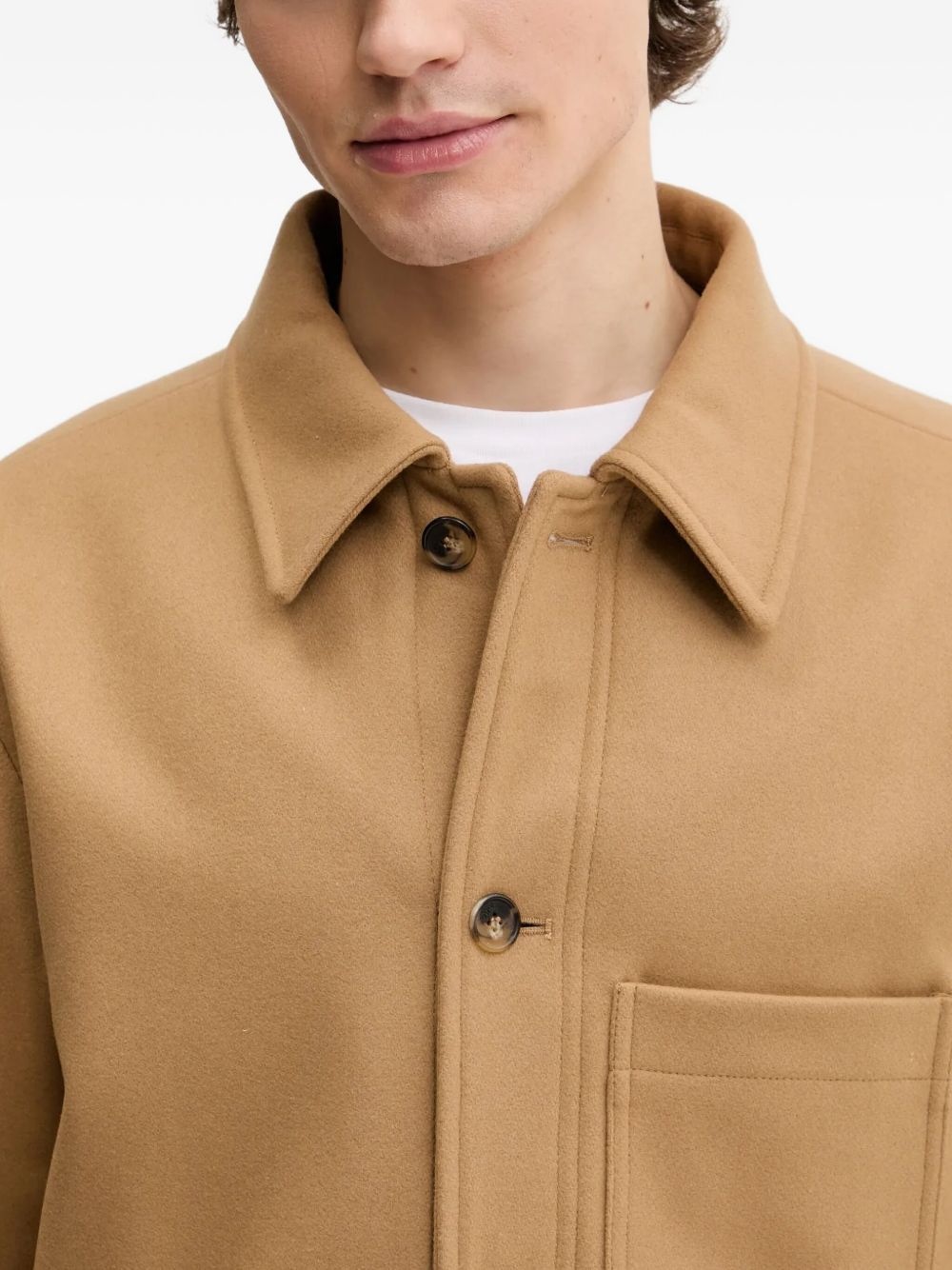 patch-pocket wool-blend jacket - 4