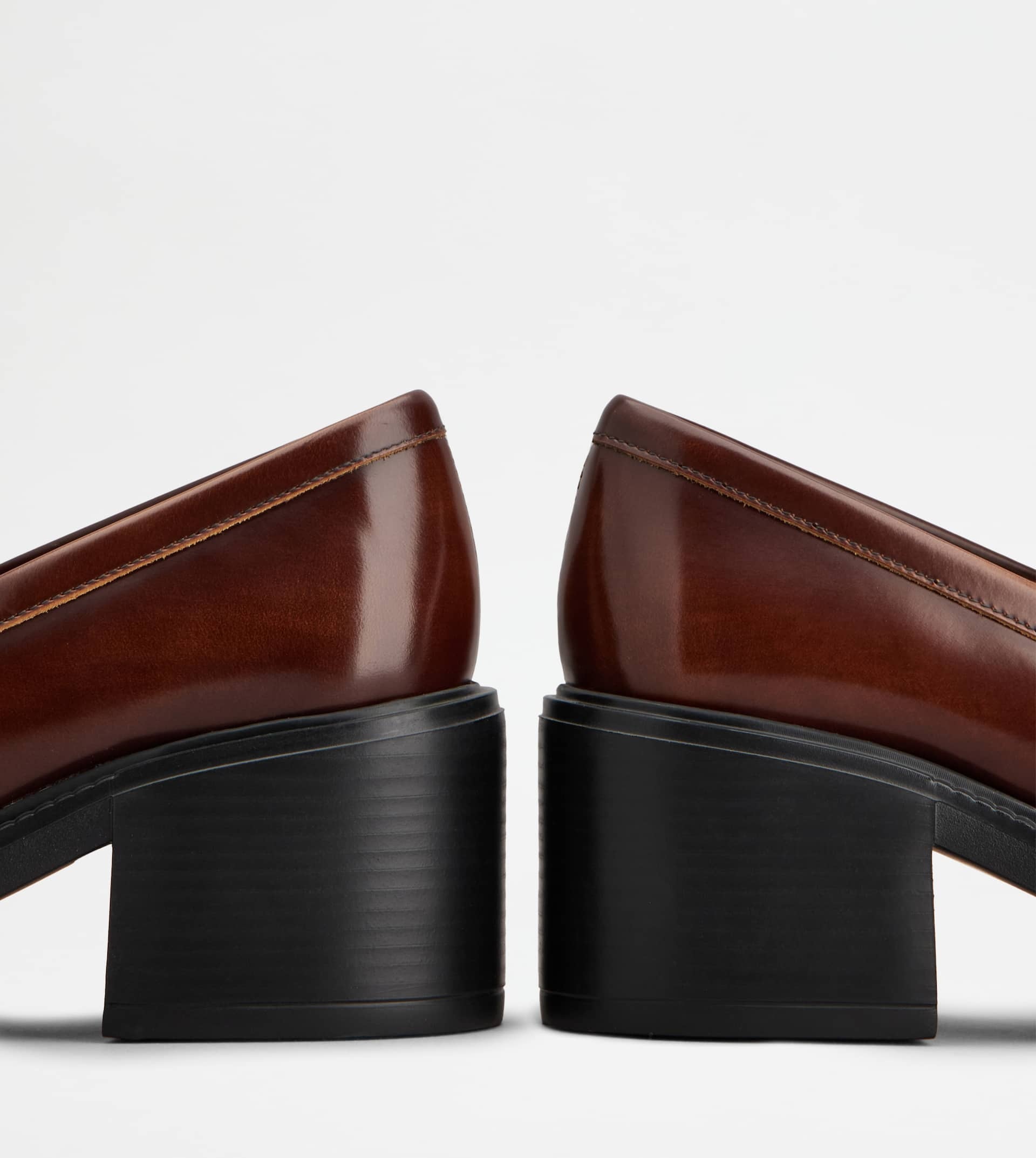 LOAFERS IN LEATHER - BROWN - 4