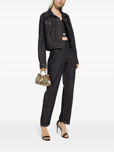 Dolce & Gabbana logo-appliquÃ© cotton-blend denim jacket outlook