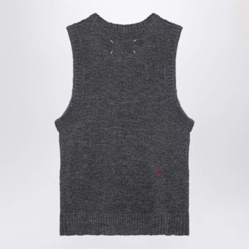 Maison Margiela Grey Knitted Sleeveless Top Women - 2