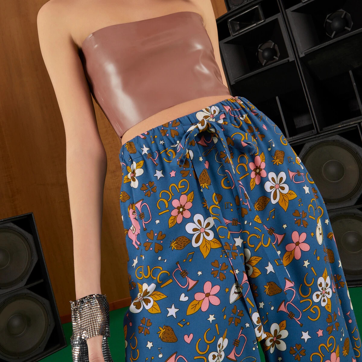 Retro flower print viscose culotte pant - 4