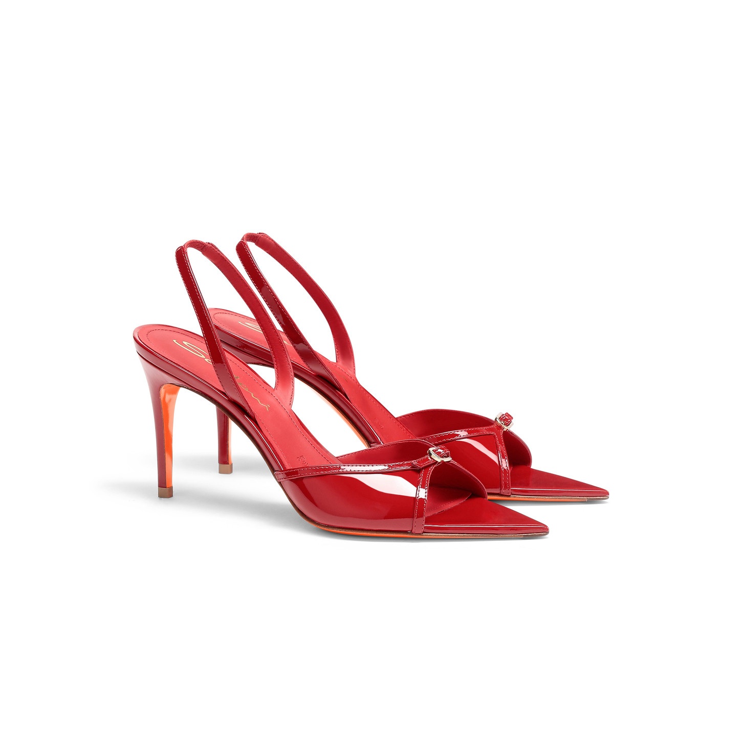 Women's red patent leather high-heel sandal - 3
