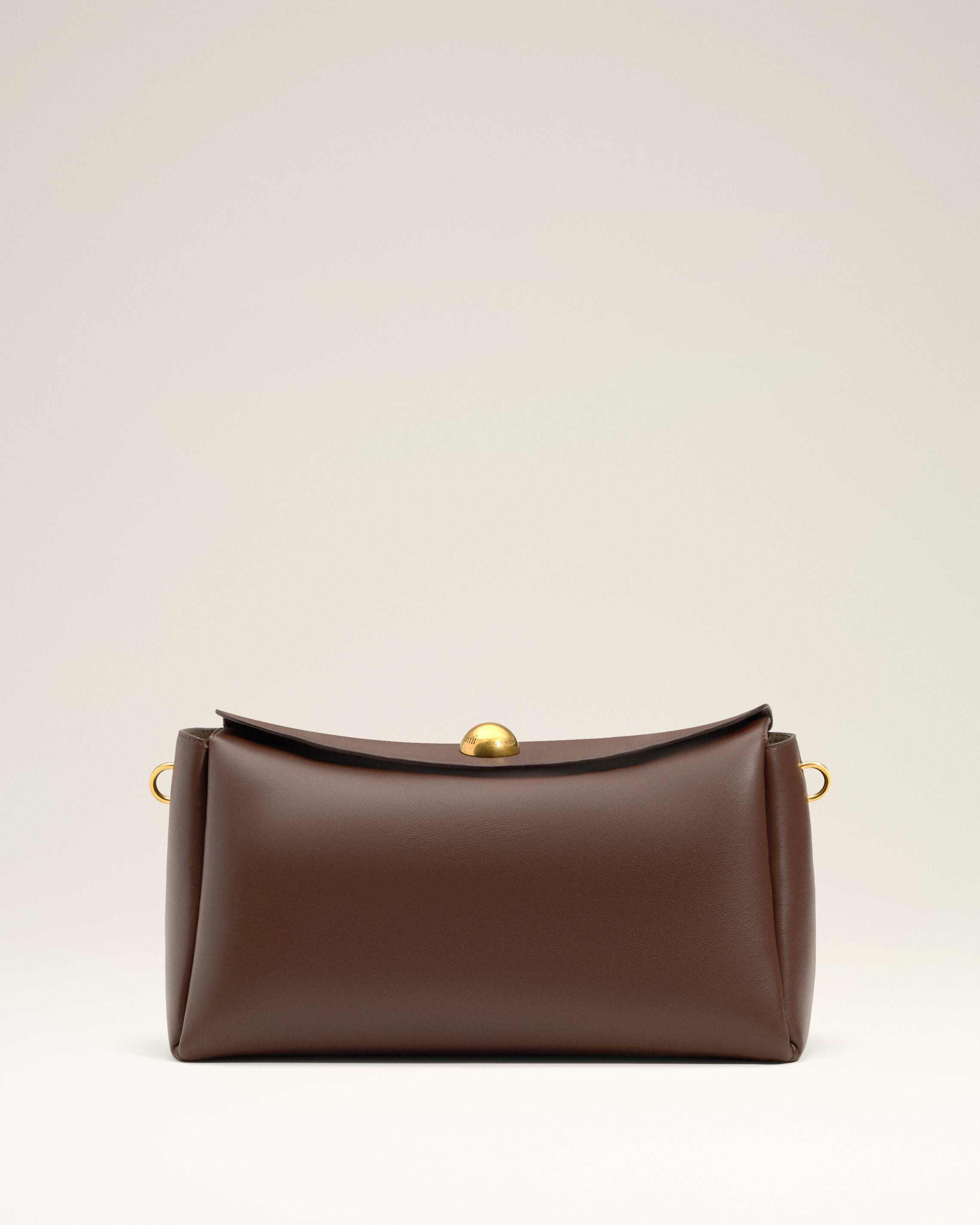 BROWN SMOOTH LEATHER CARROUSEL MEDIUM BAG - 3