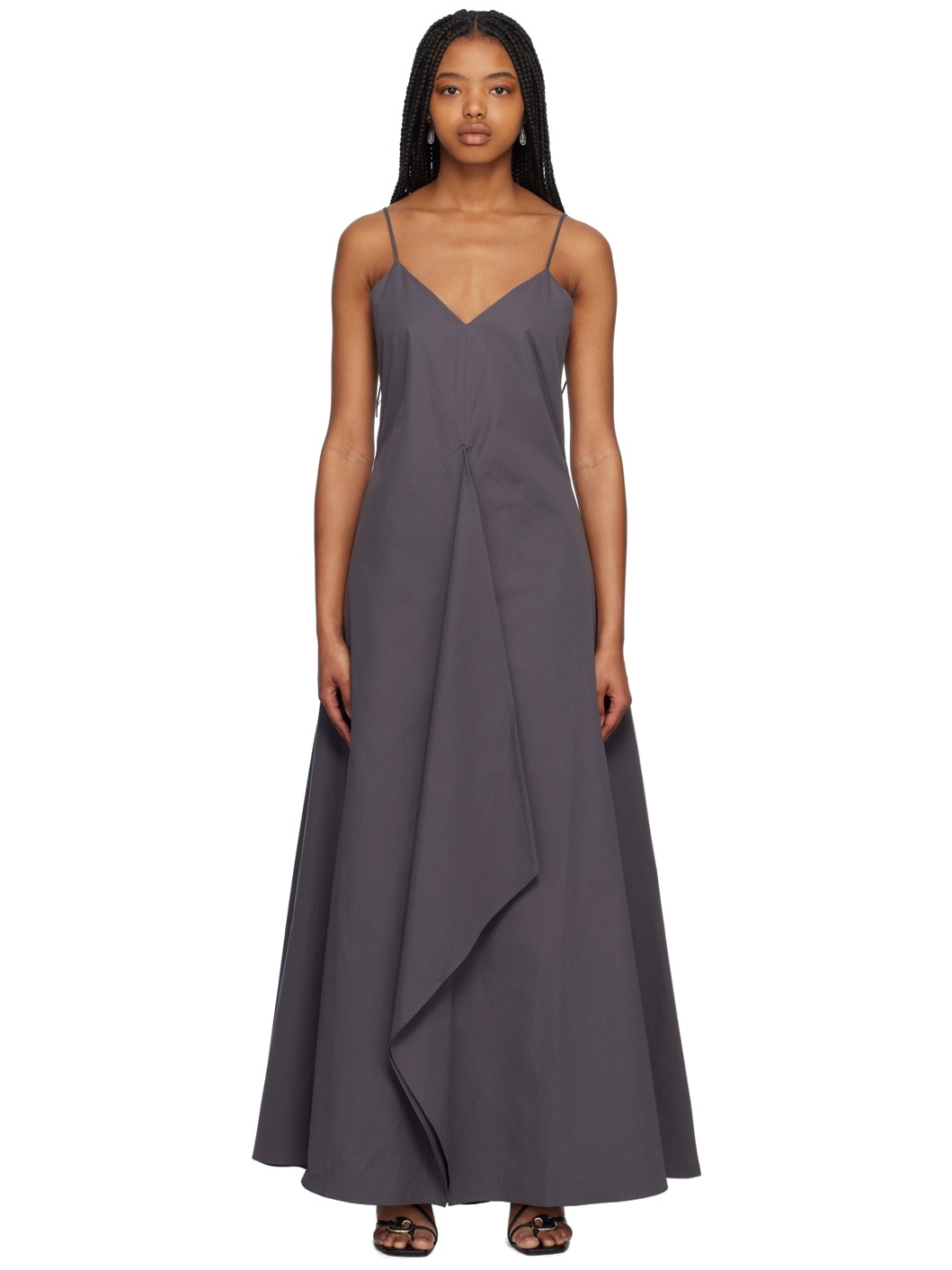 Gray Crisp Midi Dress - 1