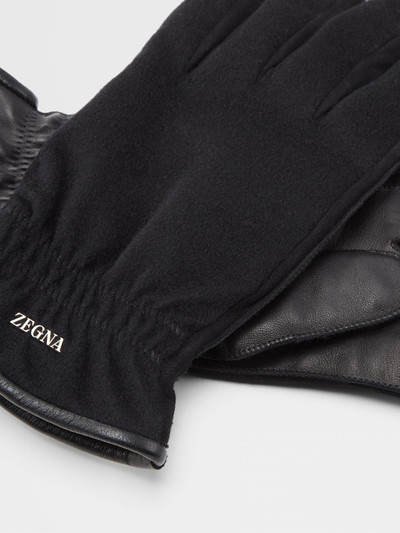 ZEGNA BLACK OASI CASHMERE AND LEATHER GLOVES outlook
