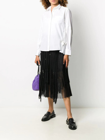 sacai pleated lace panel skirt outlook