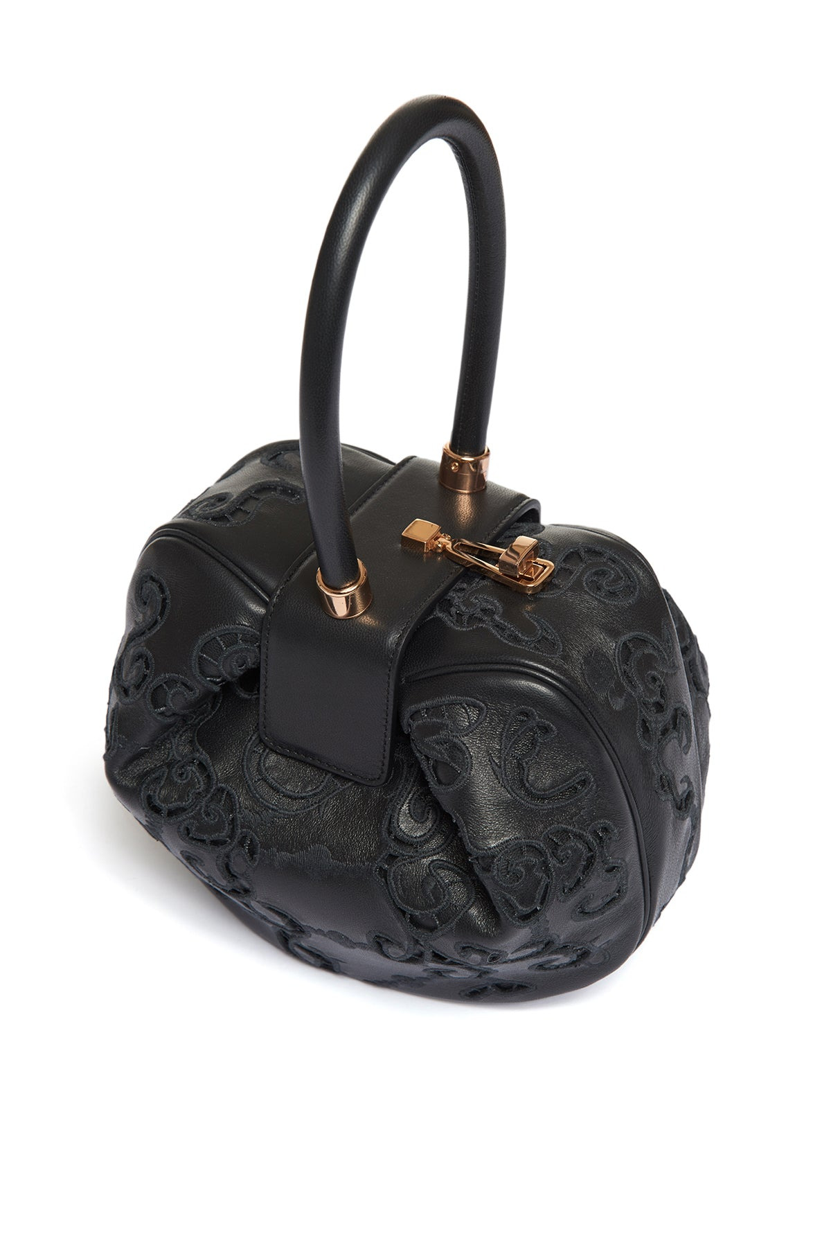 Nina Lace Bag in Black Nappa Leather - 4