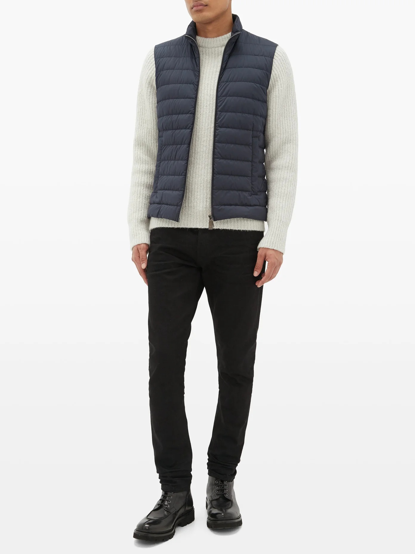 High-neck quilted down gilet - 6