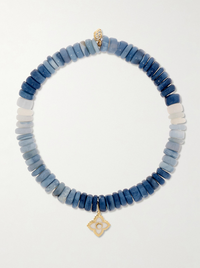 Mini Moroccan Flower 14-karat Gold, Opal, Pearl And Enamel Bracelet 1