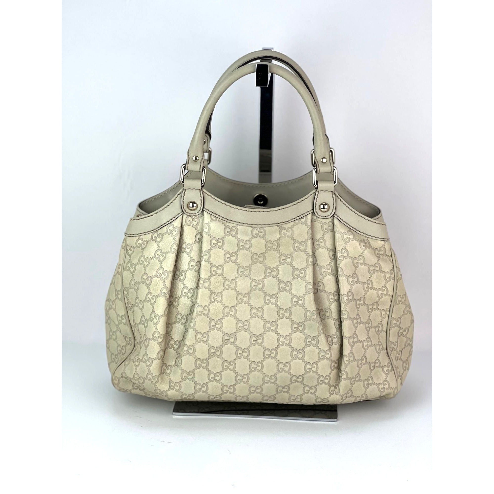Gucci Sukey Medium Guccissima Leather Mystic White Tote - 2