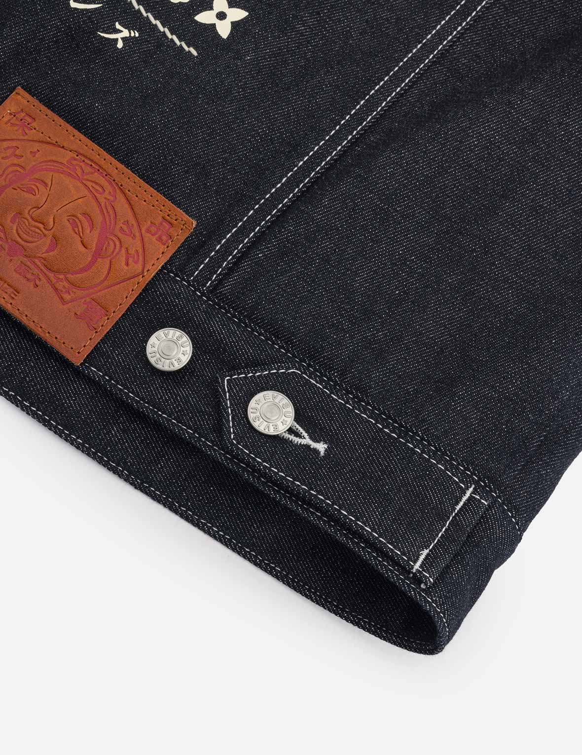Contracting Embroidery and Inserted Daicock Relax Fit Denim Jacket - 8