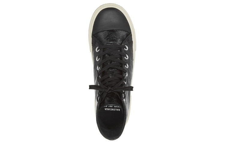 (WMNS) Balenciaga Paris High Top Sneakers 'Black Leather and White Rubber' 688756W3RCA1090 - 4