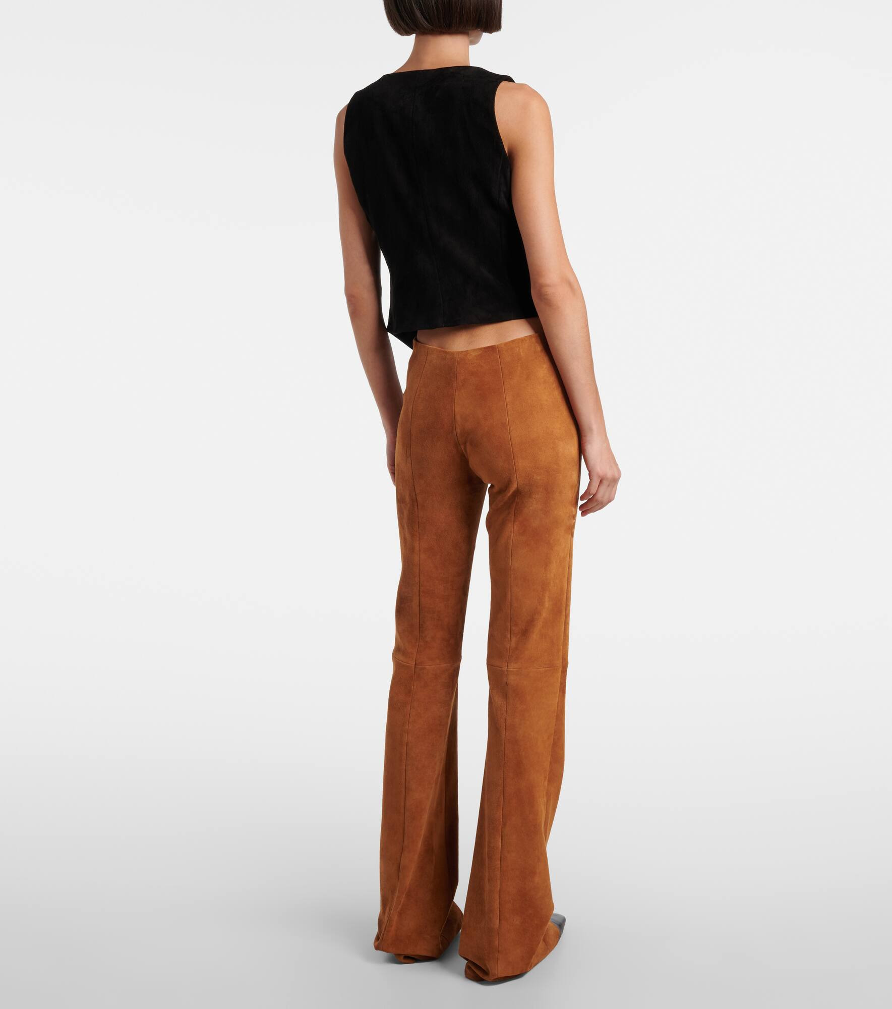 Gégé high-rise suede flared pants - 3